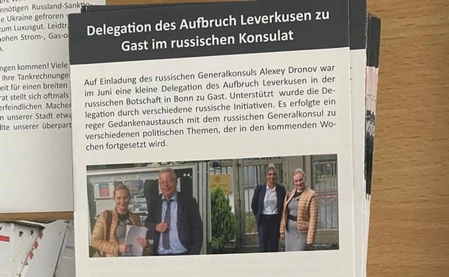 A piece covering Kolbasnikova's visit to the Russian Consulate General
