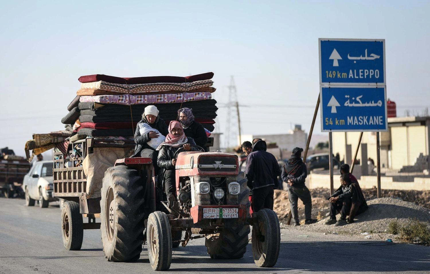 Kurds leaving Aleppo.