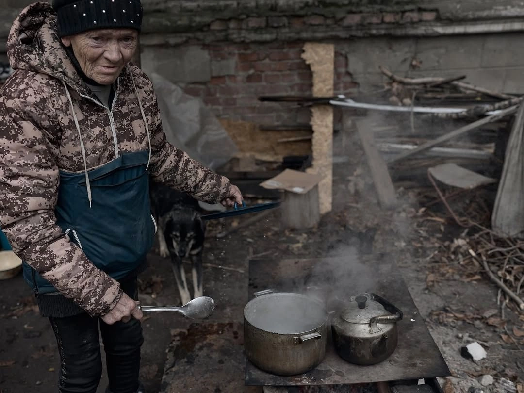 A local woman in Kostiantynivka. 