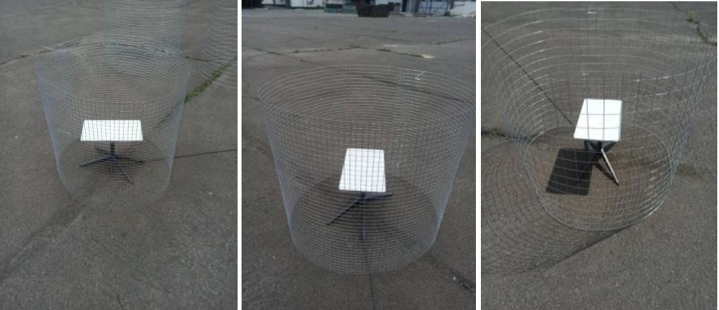 A Starlink terminal protected by an improvised Faraday cage